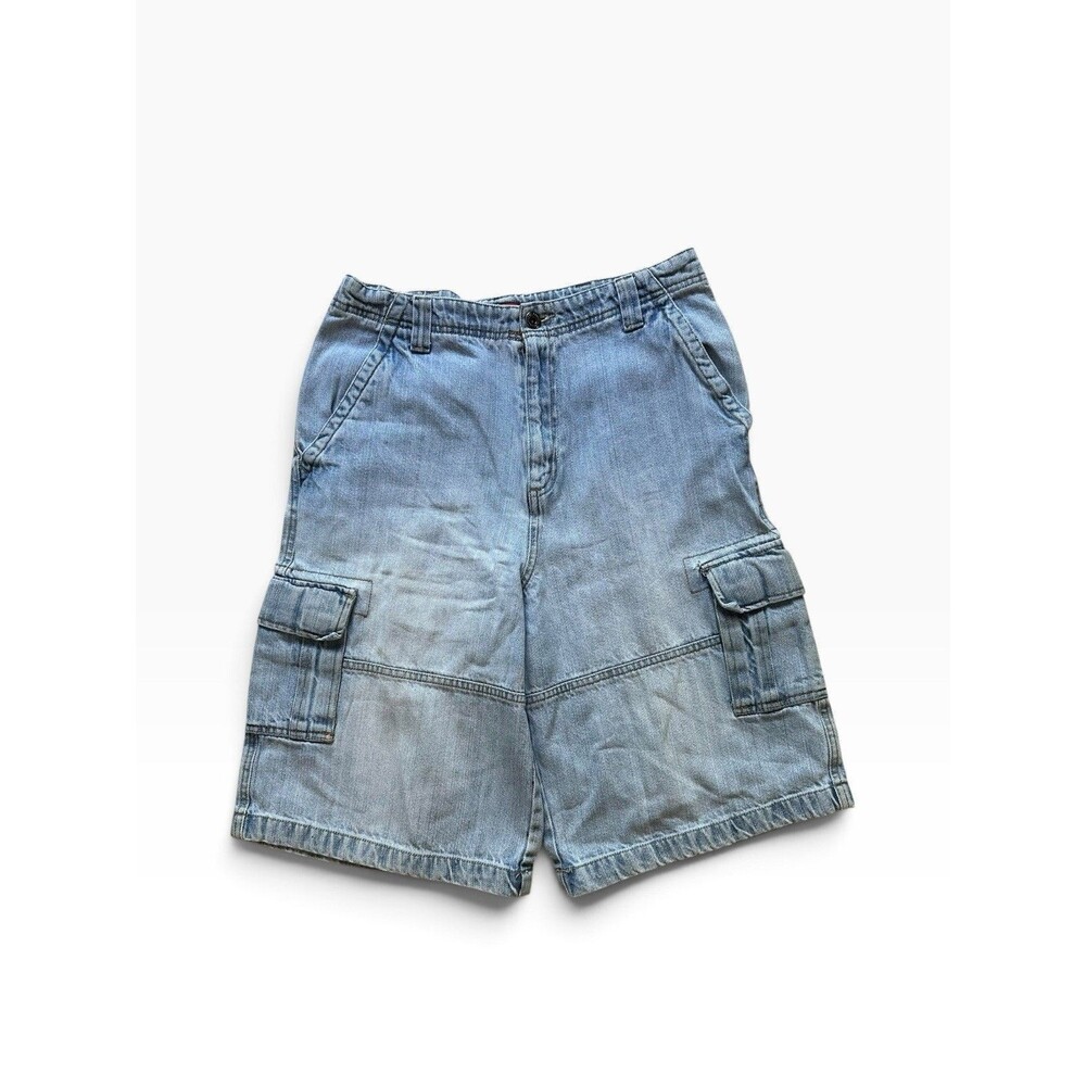 Faded Glory Cargo Shorts Boys Size 18 Denim Skate Camp Utility Outdoors Jhorts
